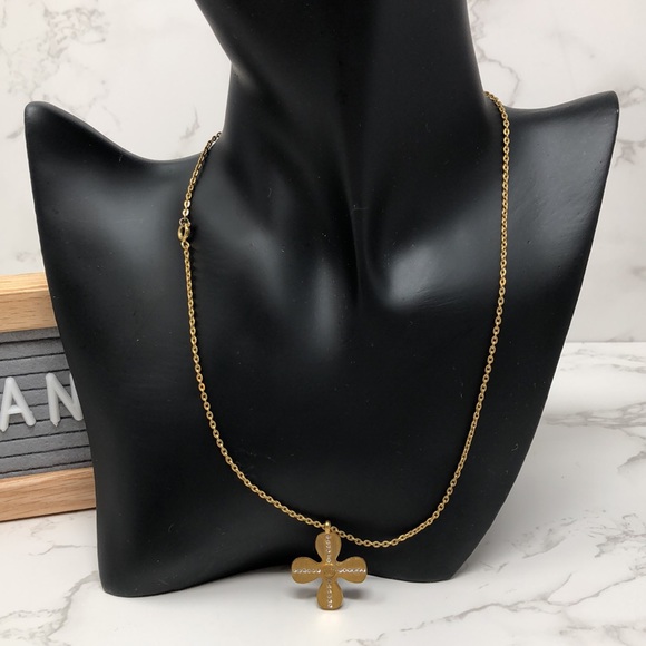 AUTHENTIC Chanel 2001 Cruise collection 24k plated clover rhinestones necklace - Picture 10 of 10